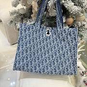 Dioriviera Medium Spongy Book Tote Blue Spongy Dior Oblique Fabric - 36x24x20cm - 5
