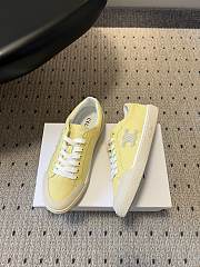 Celine Alan Sneaker With Triomphe In Canvas Pale Yellow - 1
