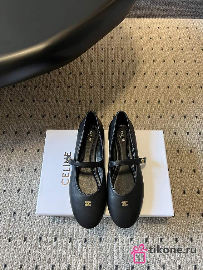 Celine Ballet Ballerina In Lambskin Black  - 1