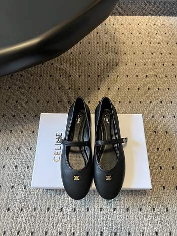 Celine Ballet Ballerina In Lambskin Black 