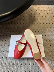Celine Ballet Ballerina In Lambskin Red - 6