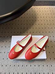 Celine Ballet Ballerina In Lambskin Red - 5