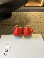 Celine Ballet Ballerina In Lambskin Red - 3