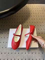 Celine Ballet Ballerina In Lambskin Red - 2