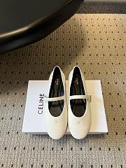 Celine Ballet Ballerina In Lambskin White - 1