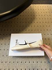 Celine Ballet Ballerina In Lambskin White - 6