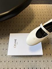 Celine Ballet Ballerina In Lambskin White - 3
