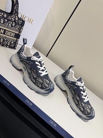 Dior Vibe Sneaker Deep Blue Dior Oblique Technical Fabric and Transparent Rubber