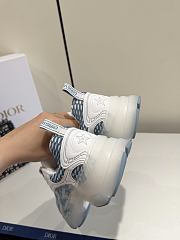 Dior Vibe Sneaker White and Chambray Blue Dior Oblique Technical Fabric and Transparent Rubber - 6