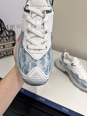 Dior Vibe Sneaker White and Chambray Blue Dior Oblique Technical Fabric and Transparent Rubber - 5