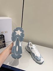 Dior Vibe Sneaker White and Chambray Blue Dior Oblique Technical Fabric and Transparent Rubber - 4