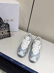 Dior Vibe Sneaker White and Chambray Blue Dior Oblique Technical Fabric and Transparent Rubber - 3
