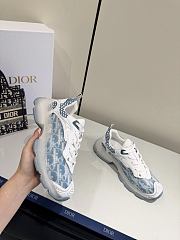 Dior Vibe Sneaker White and Chambray Blue Dior Oblique Technical Fabric and Transparent Rubber - 2