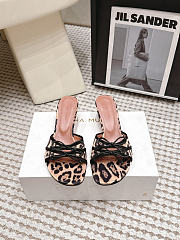 Amina Muaddi Eleonora Slipper 45 Leopard Satin - 4