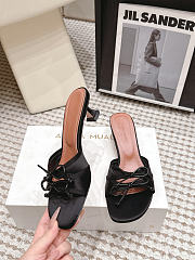 Amina Muaddi Eleonora Slipper 45 Black Satin - 6