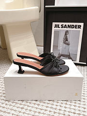 Amina Muaddi Eleonora Slipper 45 Black Satin - 4