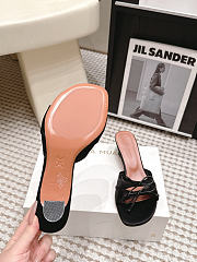 Amina Muaddi Eleonora Slipper 45 Black Satin - 3