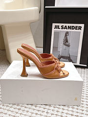 Amina Muaddi Eleonora Slipper 95 Latte Satin - 5