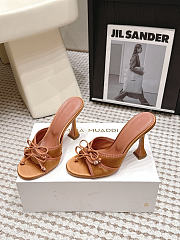 Amina Muaddi Eleonora Slipper 95 Latte Satin - 3