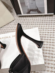 Amina Muaddi Eleonora Slipper 95 Black Satin - 6