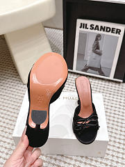 Amina Muaddi Eleonora Slipper 95 Black Satin - 5