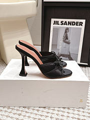 Amina Muaddi Eleonora Slipper 95 Black Satin - 4