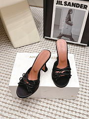 Amina Muaddi Eleonora Slipper 95 Black Satin - 3