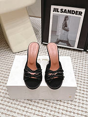 Amina Muaddi Eleonora Slipper 95 Black Satin - 2