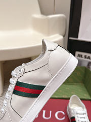 Gucci Stretch Low-Top Sneaker White Leather 865056 - 4