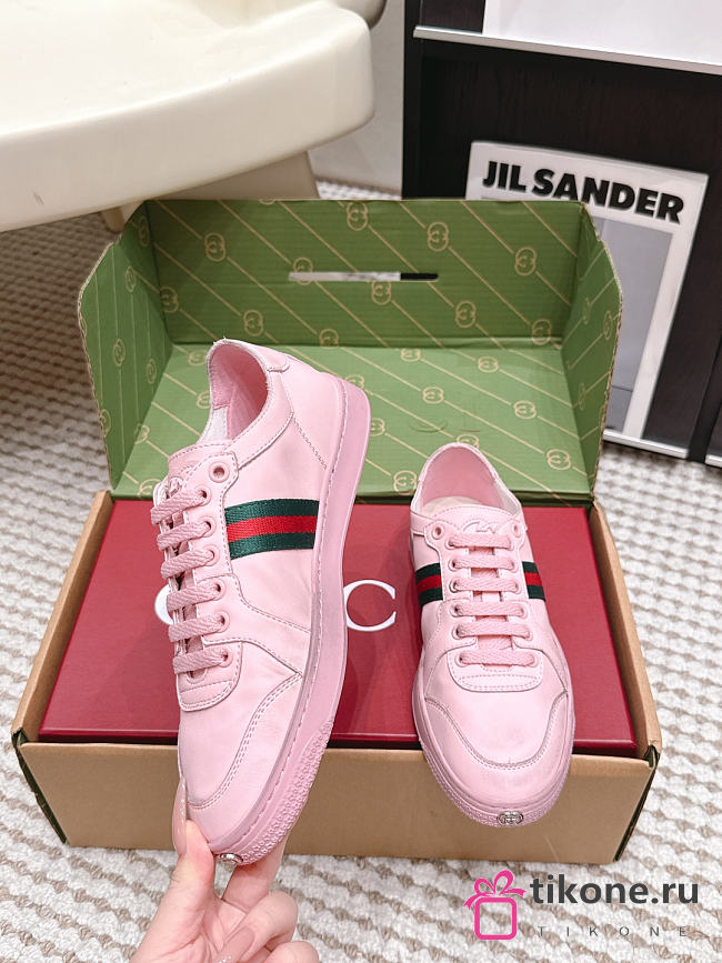 Gucci Stretch Low-Top Sneaker Pink Leather 865056 - 1