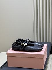 Miumiu Ruches Nappa Leather Ballerinas Black 5F579E - 2