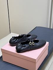 Miumiu Ruches Nappa Leather Ballerinas Black 5F579E - 3