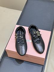 Miumiu Ruches Nappa Leather Ballerinas Black 5F579E - 4