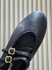 Miumiu Ruches Nappa Leather Ballerinas Black 5F579E - 6