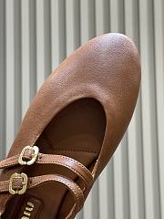 Miumiu Ruches Nappa Leather Ballerinas Caramel 5F579E - 6