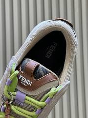 Fendi Force Sneakers Beige Mesh and Brown Leather Low-Tops - 6