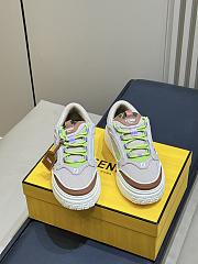 Fendi Force Sneakers Beige Mesh and Brown Leather Low-Tops - 5