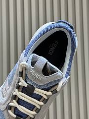 Fendi Force Sneakers Light Blue Denim-Effect Suede Low Tops Gray - 5