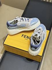 Fendi Force Sneakers Light Blue Denim-Effect Suede Low Tops Gray - 2