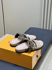 LV Vibe Comfort Mule Beige Suede/Monogram Canvas 1AJLXN - 3