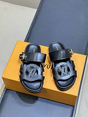 LV Isola Comfort Mule Black Plain Calf Leather 1AJOON  - 1