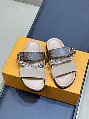 LV Vibe Comfort Mule Beige Suede/Monogram Canvas 1AJLXN - 1