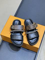 LV Vibe Comfort Mule Black Lambskin/Monogram Canvas 1AJOJJ - 1