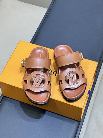 LV Isola Comfort Mule Brown Plain Calf Leather 1AJOPL