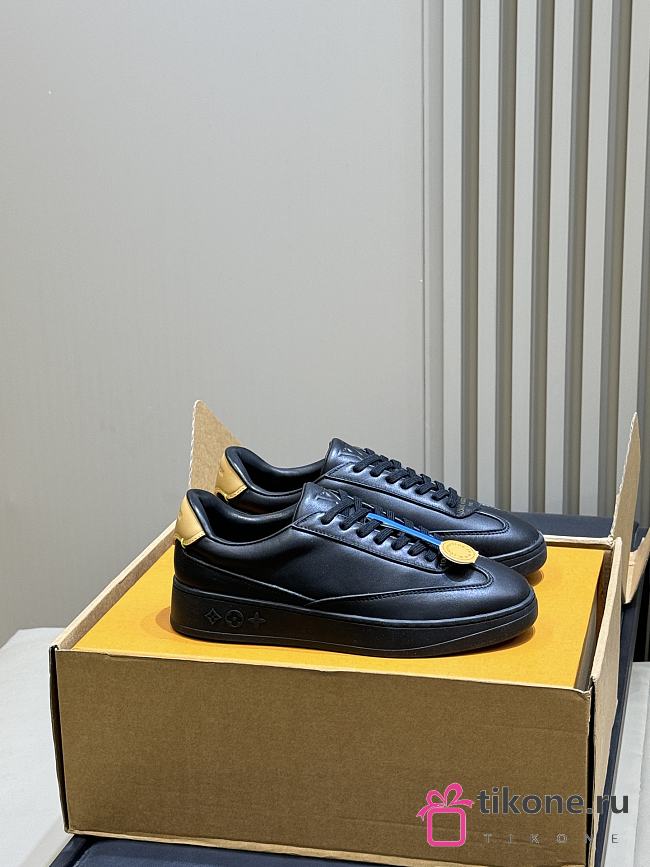 LV Flash Sneaker Black Plain Calf Leather 1AJA38  - 1
