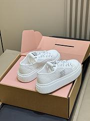 Miumiu Mesh Fabric Sneakers White 5E705E - 3