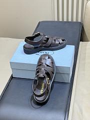 Prada Leather Fisherman's Sandals Dark Brown 1X458O - 4