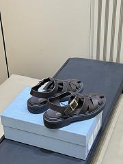 Prada Leather Fisherman's Sandals Dark Brown 1X458O - 3