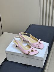Dior Bow Heeled Slingback Sandal Soupir Pink Lambskin - 1