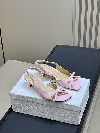 Dior Bow Heeled Slingback Sandal Soupir Pink Lambskin